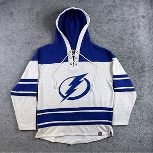 Tampa Bay Lightning Jersey Hoodie Old Vintage Style ‘47  Hockey Men's L
